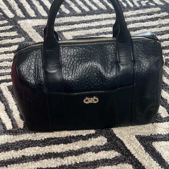 Cole Haan Black Textured Satchel - Picture 2 of 5
